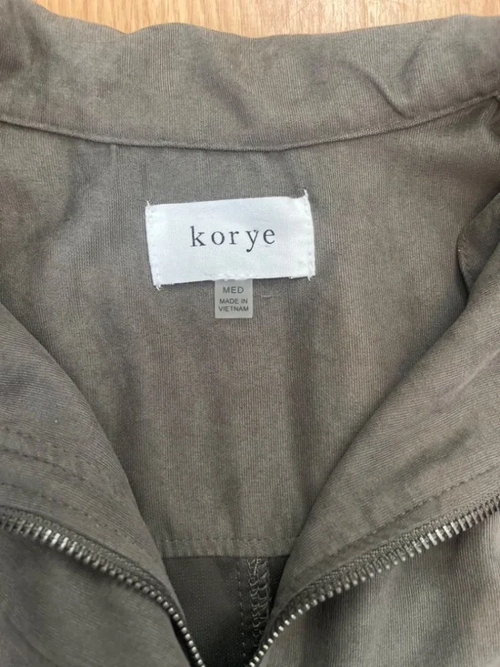 Korye Olive Green Zip Up Utility Lightweight Jacket w/ Cargo Pockets Size Med - Picture 5 of 10